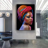 African Beauty with Red Lips Canvas Painting - Self-Improvement Lions Den