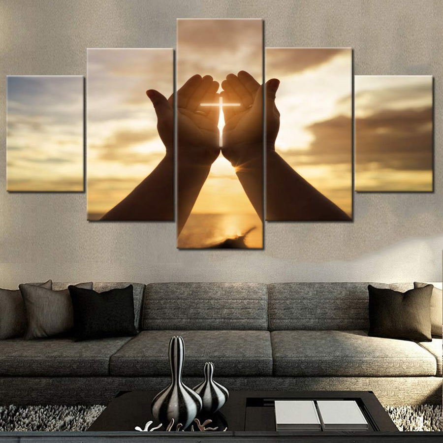 Jesus Hands Prayer Paintings Wall Art - Self-Improvement Lions Den