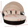 Outdoor Patio Rattan Retractable Canopy Daybed Sturdy and Durable - Self-Improvement Lions Den