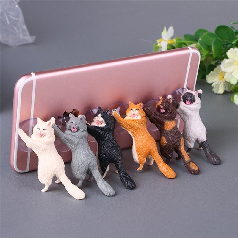 1pc Cat Figurine Miniature Cat Sucker Design Phone - Self-Improvement Lions Den