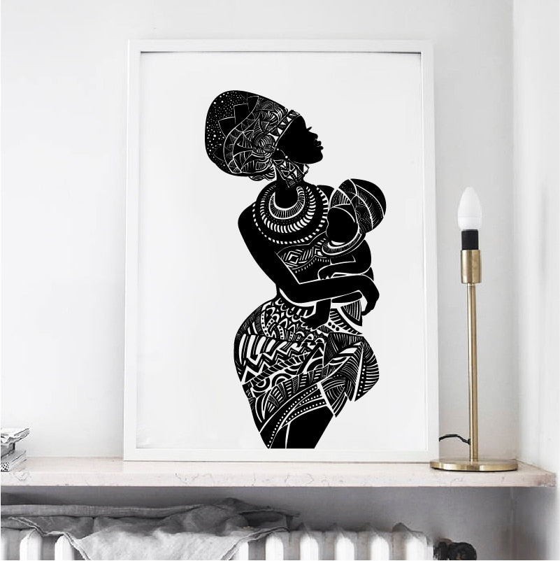 Beautiful African Woman With Baby Wall Art - Self-Improvement Lions Den