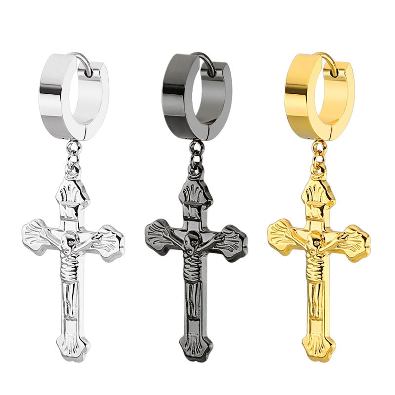 Cross Pendant Dangle Earrings - Self-Improvement Lions Den
