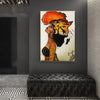 Classical African Woman Painting On The Wall Abstract Sunset Landscape Canvas Print - Self-Improvement Lions Den