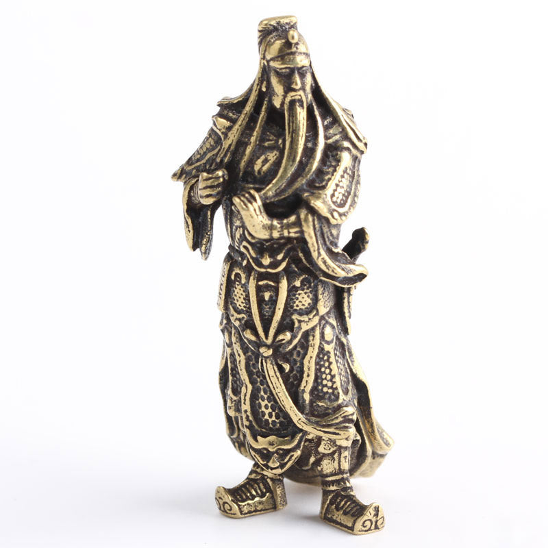 Retro Handmade Chinese Copper Figurines God Of Wealth - Self-Improvement Lions Den