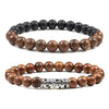 8mm Wood Beads Mens Bracelet - Self-Improvement Lions Den