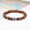 8mm Wood Beads Mens Bracelet - Self-Improvement Lions Den