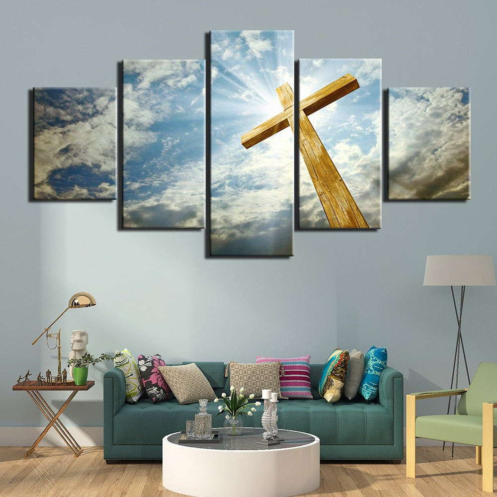 Modern 5 Pcs HD Cross Prints Art Posters - Self-Improvement Lions Den