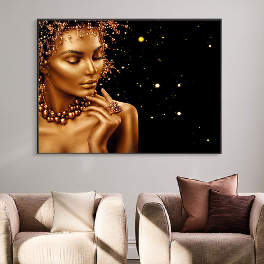 Black and Gold African-American Canvas Poster - Self-Improvement Lions Den