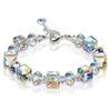 Stained Glass Zircon Crystal Square Ball Bead Bracelet - Self-Improvement Lions Den