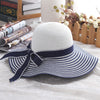 Hepburn Wind Black & White Striped Bowknot Hat - Self-Improvement Lions Den