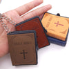 Christian Jesus Cross Leather Keychain Resin - Self-Improvement Lions Den