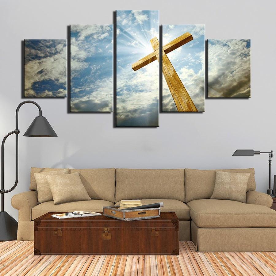 Modern 5 Pcs HD Cross Prints Art Posters - Self-Improvement Lions Den