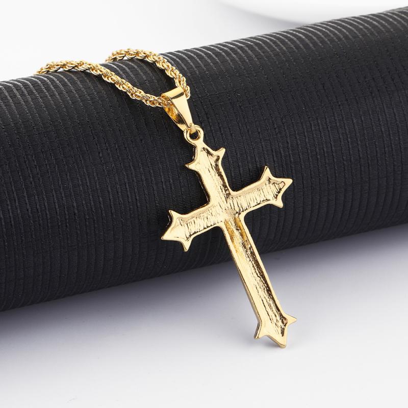 Gold Plated Micro Inset Crystal Zircon Jesus Necklace - Self-Improvement Lions Den