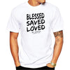 New Summer Funny Tee Christian Jesus BLESSED SAVED LOVED - Self-Improvement Lions Den