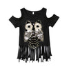 Girls Casual Sequins Owl Printed T-shirt - Self-Improvement Lions Den