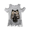 Girls Casual Sequins Owl Printed T-shirt - Self-Improvement Lions Den