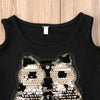 Girls Casual Sequins Owl Printed T-shirt - Self-Improvement Lions Den