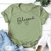 Blessed Letter Printed T Shirt Women Summer - Self-Improvement Lions Den