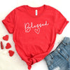 Blessed Letter Printed T Shirt Women Summer - Self-Improvement Lions Den