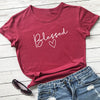 Blessed Letter Printed T Shirt Women Summer - Self-Improvement Lions Den