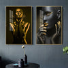 Black & Gold African-American Woman Canvas Poster - Self-Improvement Lions Den