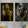 Black & Gold African-American Woman Canvas Poster - Self-Improvement Lions Den