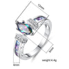 Rainbow Romantic Oval Zircon Ring - Self-Improvement Lions Den