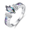 Rainbow Romantic Oval Zircon Ring - Self-Improvement Lions Den