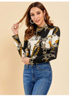 BOHO Style Satin Printed Shirt - Self-Improvement Lions Den