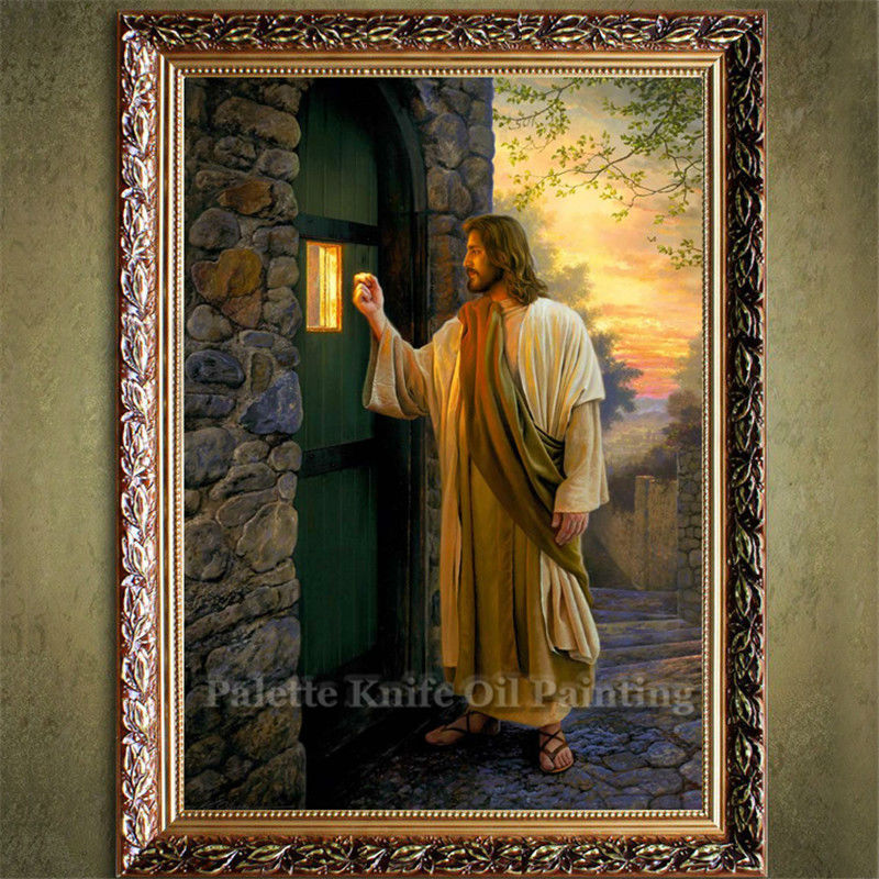 Jesus Christ knocking on door Canvas painting Poster - Self-Improvement Lions Den