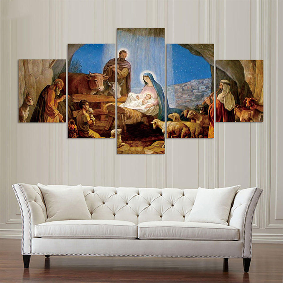 Birth Of Christian Modular Canvas Poster5 Piece - Self-Improvement Lions Den