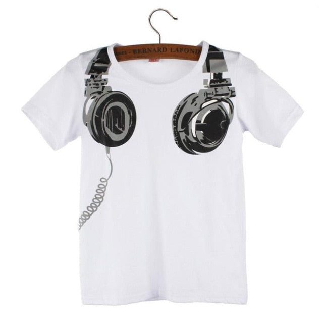 Boy Casual Headphone Short Sleeve T-Shirt - Self-Improvement Lions Den