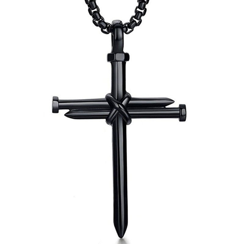 Vintage Cross Crucifix Jesus Piece long Pendant & Necklace - Self-Improvement Lions Den
