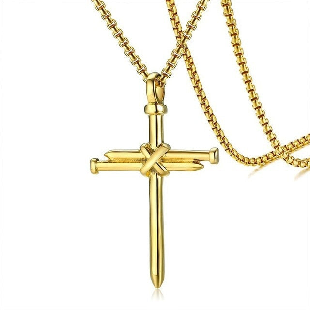 Vintage Cross Crucifix Jesus Piece long Pendant & Necklace - Self-Improvement Lions Den
