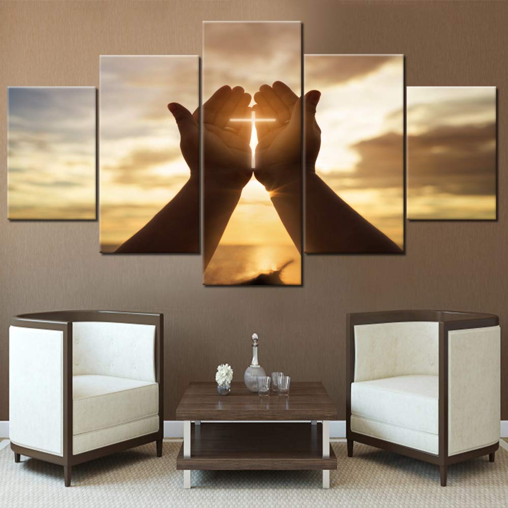 Jesus Hands Prayer Paintings Wall Art - Self-Improvement Lions Den